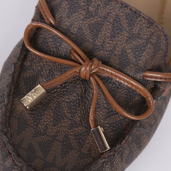 Michael Kors Daisy MK Signature Bow Moccasins Brown NEW with - Picture 2 of 9